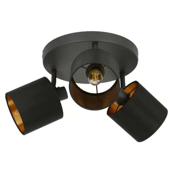 Reality Leuchten Tommy Deckenstrahler - 28 W, Höhe: 19 cm, Schwarz, E14, 3 Stk.