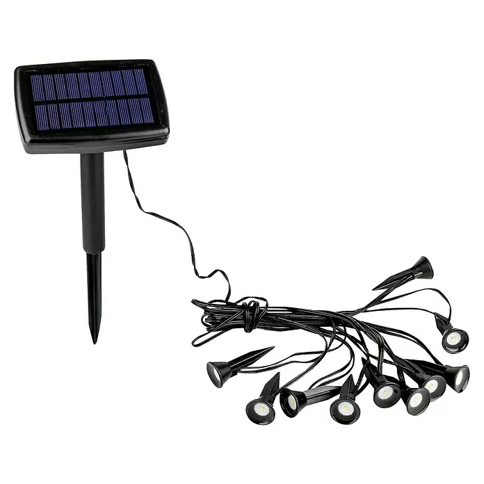 BAUHAUS Solar-Lichterkette - Ø x H: 2,7 x 6,5 cm - Solarbetriebene Gartenleuchtenkette mit Erdspieß für den Außenbereich. Ideal für stimmungsvolle Beleuchtung im Garten oder auf der Terrasse.