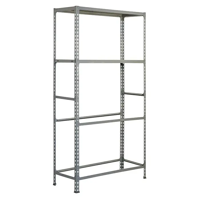 Simonrack Simonauto Reifenregal Simongarage Plus - H x B x T: 200 x 100 x 40 cm, Traglast pro Träger: 200 kg, Anzahl Böden: 2 Stk., Stecken, Grau - Abbildung eines robusten, grauen Metallregals mit mehreren Ebenen und einer stabilen Rahmenkonstruktion für vielseitige Lagerbedürfnisse.