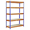 Simonrack Simontaller Metall-Schwerlastregal (L x B x H: 45 x 100 x 200 cm, Traglast: 300 kg/Boden, Anzahl Böden: 5 Stk., Blau/Orange)