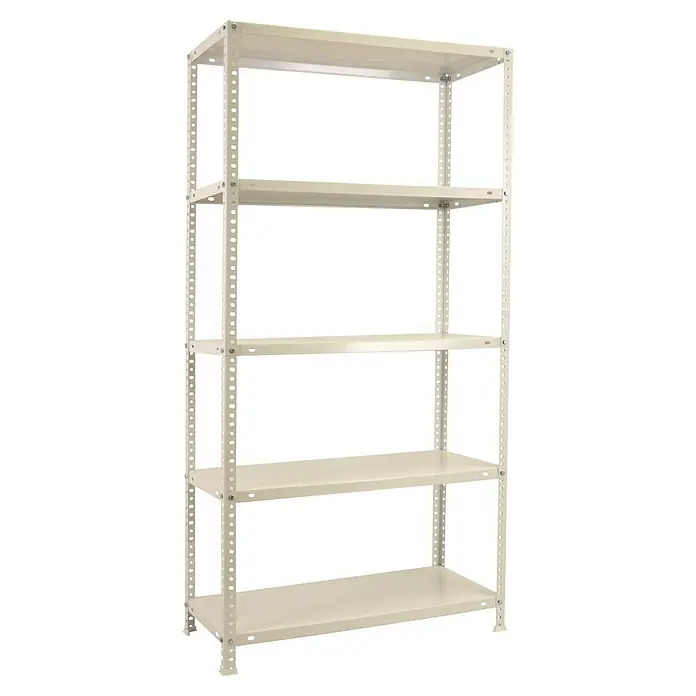 Simonrack Simonclassic Metallregal Comfort Plus - H x B x T: 200 x 100 x 30 cm, Traglast pro Boden: 100 kg, Anzahl Böden: 5 Stk., Schrauben, Weiß - Weißes Metallregal mit fünf Ablagen zur Aufbewahrung von Gegenständen, robust und vielseitig.