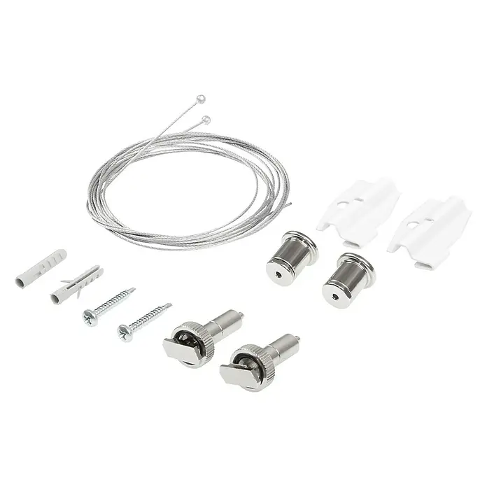 Ledvance Deckenhalterung AIR KIT PENDANT - Silber, Stahl, Passend für: Ledvance UVC AIR V70 WT EU - Aufhänge-Set mit Drahtseilen, Dübeln, Schrauben, Aufhängern und Befestigungen für eine sichere und flexible Installation.