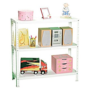 Simonrack Simonclassic Estantería metálica Advantage Mini (Al x An x Pr: 90 x 80 x 40 cm, Número de baldas: 3 ud., Atornillado, Blanco)