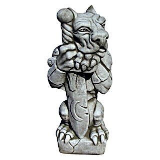 Figura decorativa Gárgola con espada (L x An x Al: 16 x 16 x 51 cm, Piedra artificial)
