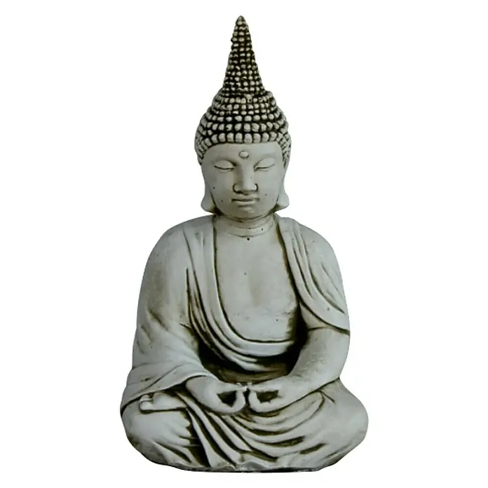 Figura decorativa Monje nazareno - L x An x Al: 22 x 20 x 51 cm, Material compuesto, Monje nazareno - Una estatua de Buda de piedra en posición de meditación, que irradia paz y profundidad espiritual. Perfecta para cualquier espacio tranquilo.
