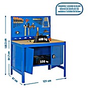 Simonrack Simonwork Werkbank (L x H: 61 x 144,5 cm, Breite: 121 cm, Traglast: 600 kg, Blau)