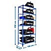 Simonrack Simonclick Metallregal Simonclick Plus (H x B x T: 250 x 100 x 50 cm, Traglast pro Boden: 180 kg, Anzahl Böden: 6 Stk., Stecken, Blau/Weiß) | BAUHAUS