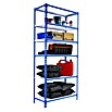 Simonrack Simonclick Metallregal Simonclick Plus (H x B x T: 250 x 100 x 50 cm, Traglast pro Boden: 180 kg, Anzahl Böden: 6 Stk., Stecken, Blau/Weiß) | BAUHAUS