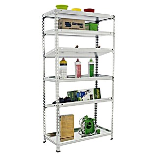 Simonrack Simonclick Estantería metálica Plus (Al x An x Pr: 250 x 100 x 40 cm, Capacidad de carga por balda: 180 kg, Número de baldas: 6 ud., Inserción, Galvanizado)