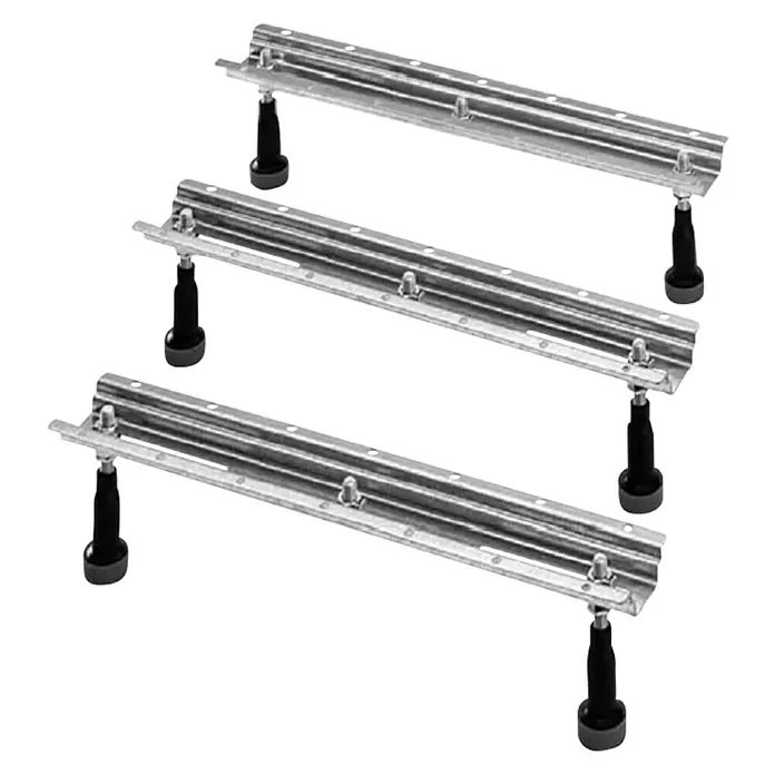 Duravit Duschwannenfuß - Breite: 55 cm, Höhenverstellung: 120 mm - 190 mm, 3 Stk. - Drei Reihen verstellbarer Sockelfüße aus Metall, ideal für die Installation von Küchenmöbeln, für Stabilität und Ausrichtung.