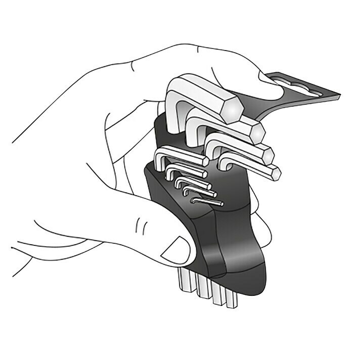Matador Set de llaves Allen (9 piezas, 1,5-10 mm, Con abrazadera, Hexagonal interior)
