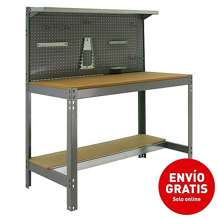 Simonrack Simonwork Banco de trabajo BT3 (L x Al: 61 x 144,5 cm, Ancho: 91 cm, Capacidad de carga: 600 kg, Gris)