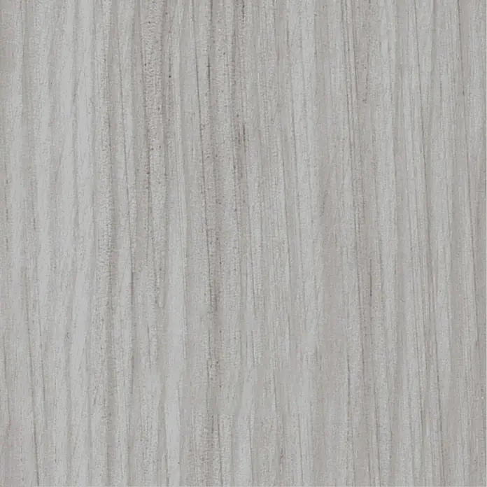 Bondex Holzlasur - Grau, 750 ml, Seidenglänzend - Nahaufnahme einer Platte mit einer grau-weißen Holzmaserung, die eine natürliche und elegante Textur für Möbel oder Dekor bietet.