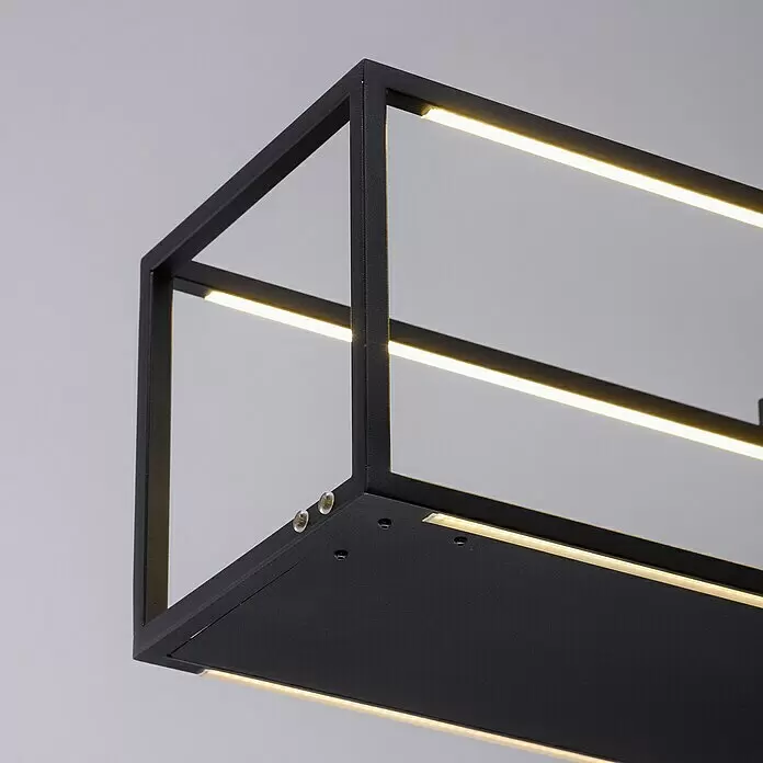 Paul Neuhaus Pendelleuchte - 42 W, L x B x H: 105 x 20 x 120 cm - Moderne schwarze Metall-Pendelleuchte mit integrierten LED-Streifen.