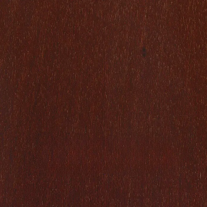 Bondex Retuschierstift - Mahagoni, 10 ml - Detailaufnahme einer polierten Mahagonioberfläche mit feiner Maserung, ideal für Möbel oder Innenausbau.