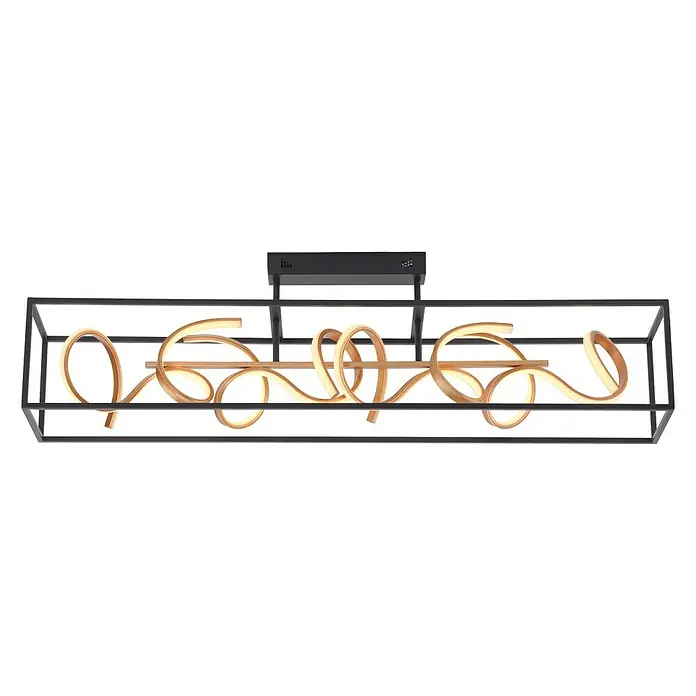Paul Neuhaus LED-Deckenleuchte - 46 W, L x B x H: 110 x 20 x 31,5 cm, Schwarz, Tageslichtweiß - Deckenleuchte in länglicher Form mit LED-Streifen und schwarzem Metallrahmen. Moderne Beleuchtung für Wohnräume.