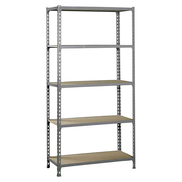 Simonrack Maderclick Metallregal Maderclick - H x B x T: 180 x 90 x 40 cm, Traglast pro Boden: 150 kg, Anzahl Böden: 5 Stk., Stecken, Grau - Metallregal mit fünf Regalböden, ideal für Lagerung und Organisation. Robust und vielseitig für verschiedene Anwendungen.