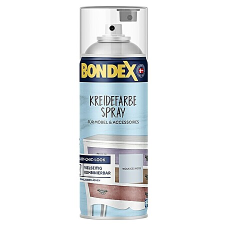 Bondex Kreidespray für Möbel & Accessoires (Wolkig Weiß, 400 ml, Stumpfmatt)