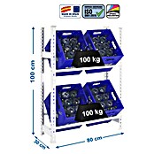 Simonrack Simonbottle Getränkekistenregal Bottleclick (H x B x T: 100 x 80 x 30 cm, Traglast Einlegeboden: 100 kg, Anzahl Böden: 2 Stk., Stecken, Weiß) | BAUHAUS