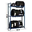 Simonrack Simonauto Metall-Reifen- & Lagerregal (L x B x H: 40 x 100 x 200 cm, Traglast: 120 kg/Boden, Anzahl Böden: 3 Stk., Blau)