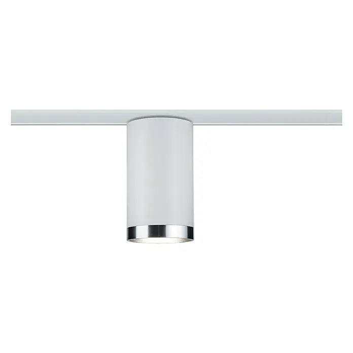 Paulmann URail LED-Spot Tube - Weiß, GU10, Ø x H: 6,5 x 12,8 cm - Moderne weiße Aufbaulampe mit silberfarbenen Akzenten, ideal für stilvolle Innenräume und gezielte Beleuchtung.