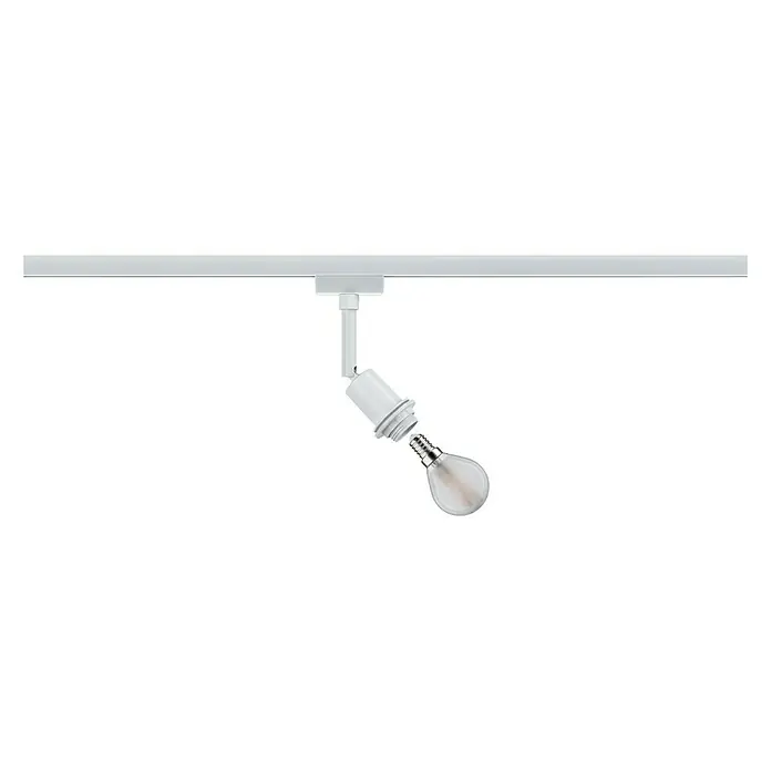 Paulmann URail LED-Spot DecoSystems - Lampenfassung: E14, Farbe: Weiß - Schwenkbare weiße Schienenleuchte mit Glühbirne für flexible Beleuchtungslösungen im modernen Interieur.