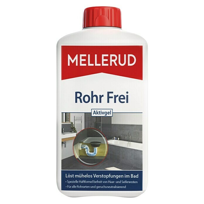 Mellerud Rohrreiniger Rohr Frei Aktivgel1 l, Flasche mit kindergesichertem Verschluss Front View