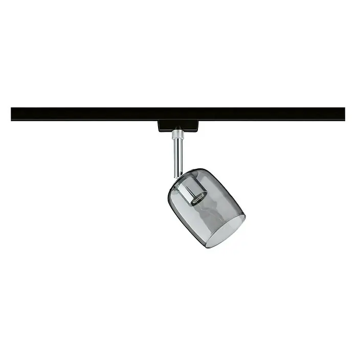 Paulmann URail LED-Spot Blossom - 10 W, Schwarz/Rauchglas, G9, 1 Stk. - Moderne Trackleuchte mit rauchfarbenem Glasschirm und Chromdetails. Ideal für stilvolle Akzentbeleuchtung in jedem Raum.
