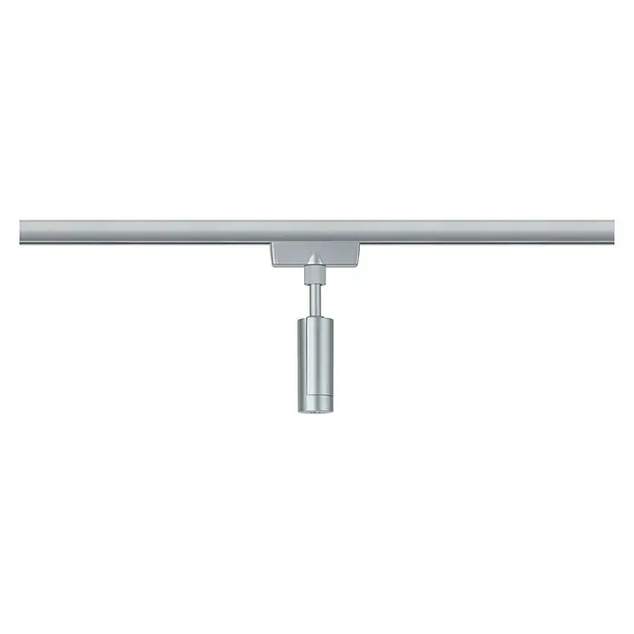 Paulmann URail Adaptador de péndulo universal - Cromo - Iluminación de riel plateada con foco LED, ideal para sistemas de iluminación interior modernos. El producto destaca por su diseño minimalista.