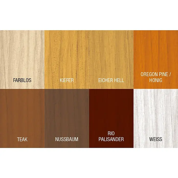 Bondex Holzlasur für Außen - Teak, 4 l, Seidenmatt - Farbmuster von Holzlasuren in verschiedenen Farben: Farblos, Kiefer, Eicher Hell, Oregon Pine/Honig, Teak, Nussbaum, Rio Palisander, Weiss.