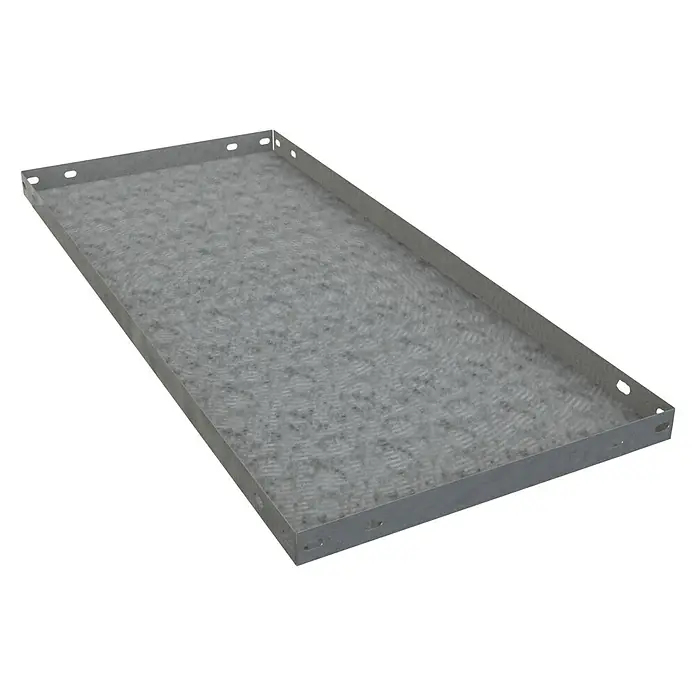 Simonrack Simonclassic Fachboden - B x T x H: 30 x 100 x 3,5 cm, Metall, Silber - Metallwanne mit geriffelter Oberfläche, ideal für Lagerung und Transport. Die Wanne verfügt über Löcher zur einfachen Montage.
