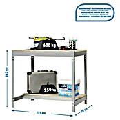 Simonrack Simonwork Werkbank (L x H: 76 x 84,2 cm, Breite: 151 cm, Traglast: 600 kg, Grau)