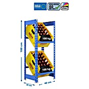 Simonrack Simonbottle Getränkekistenregal Bottleclick (H x B x T: 100 x 40 x 30 cm, Traglast Einlegeboden: 100 kg, Anzahl Böden: 2 Stk., Stecken, Blau) | BAUHAUS