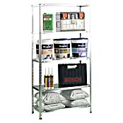 Simonrack Simonclassic Metallregal (L x B x H: 30 x 80 x 180 cm, Traglast: 100 kg/Boden, Anzahl Böden: 5 Stk., Silber)