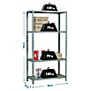 Simonrack Simonclick Metallregal (L x B x H: 40 x 80 x 160 cm, Traglast: 150 kg/Boden, Anzahl Böden: 4 Stk., Grau)