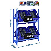 Simonrack Simonbottle Estantería para cajas de bebidas (Al x An x Pr: 100 x 80 x 30 cm, Carga límite balda: 100 kg, Número de baldas: 2 ud., Inserción, Azul) | BAUHAUS