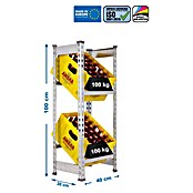 Simonrack Simonbottle Estantería para cajas de bebidas (Al x An x Pr: 100 x 40 x 30 cm, Carga límite balda: 100 kg, Número de baldas: 2 ud., Inserción, Galvanizado) | BAUHAUS