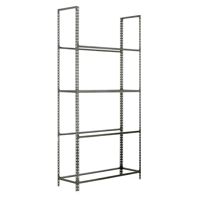 Simonrack Simonauto Reifenregal Autoclick - H x B x T: 200 x 100 x 30 cm, Anzahl Träger: 4 Stk., Stecken, Grau - Metallregal mit vier Regalebenen und robustem Rahmen. Ideal für Lagerung und Organisation in Werkstatt oder Garage.