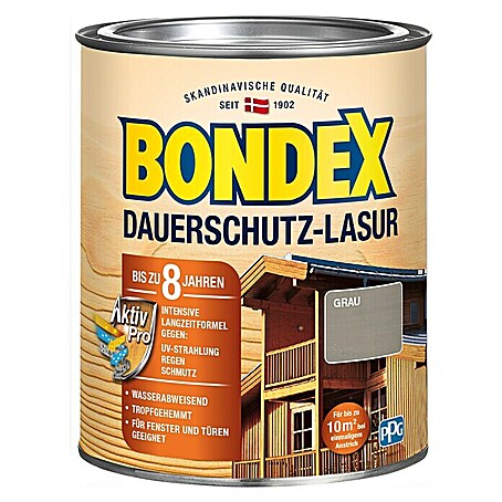 Bondex Dauerschutzlasur (Grau, 750 ml, Seidenglänzend)