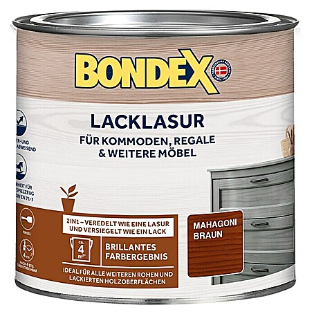 Bondex Lacklasur (Mahagoni Braun, 375 ml, Seidenglänzend)