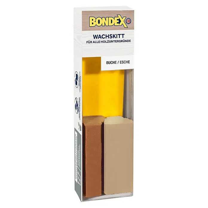 Bondex Wachskittstange - Buche/Esche, 7 g - Bild eines Bondex Wachskitt-Produkts für Buche/Esche. Ideal zur Ausbesserung von Kratzern und Löchern auf Holzoberflächen. Einfache Anwendung.