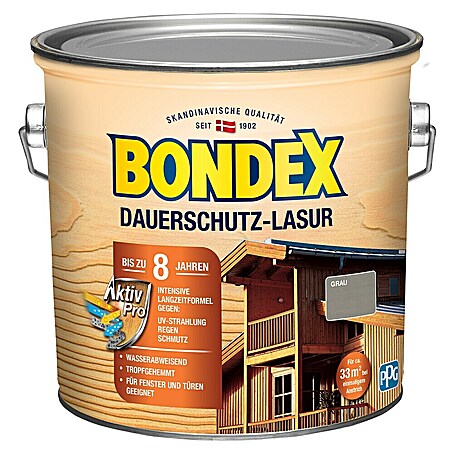 Bondex Holzlasur (Grau, 2,5 l, Seidenglänzend)