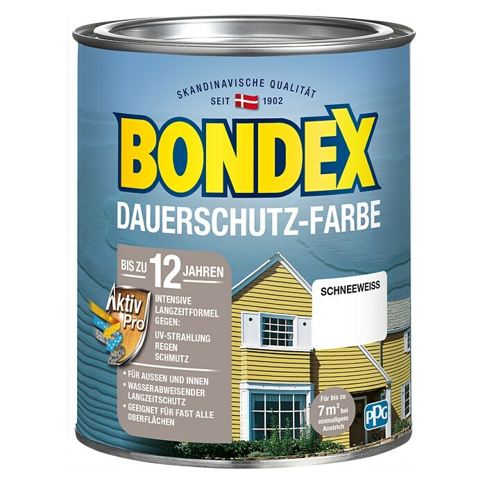Bondex Peinture de protection longue durée Blanc neige 750 ml
