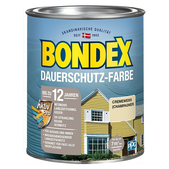 Bondex Peinture de protection longue durée Blanc crème 750 ml