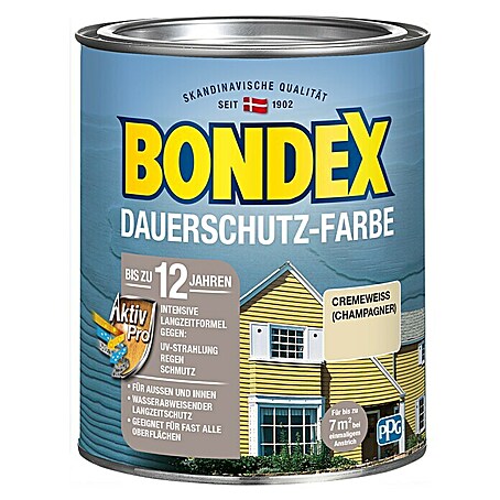 Bondex Dauerschutzfarbe (Cremeweiß/Champagner, 750 ml)