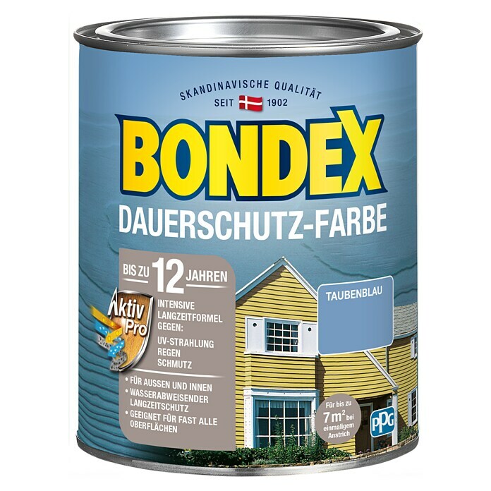 Bondex Peinture de protection longue durée Bleu gris 750 ml
