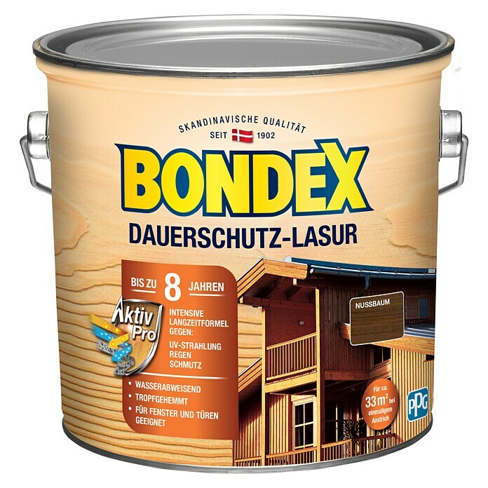 Bondex Dauerschutzlasur (Nussbaum, 2,5 l, Glänzend)