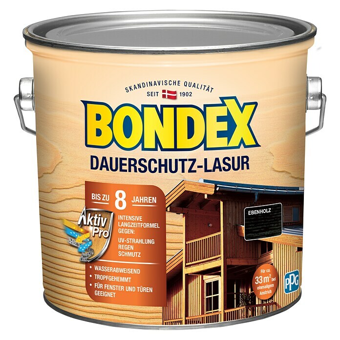 Bondex Dauerschutzlasur (Ebenholz, 2,5 l, Glänzend)