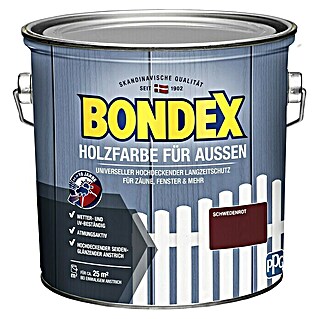 Bondex Holzschutzfarbe für Außen (Schwedenrot, 2,5 l, Seidenglänzend)
