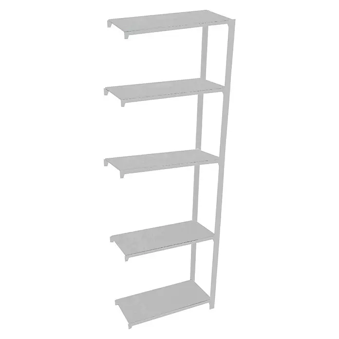Simonrack Simonoffice Estantería para archivadores Officlick Metal Adicional - Al x An x Pr: 210 x 90 x 30 cm, Capacidad de carga por balda: 200 kg, Número de baldas: 5 ud., Blanco - Estantería blanca con cinco estantes. La estantería ofrece mucho espacio de almacenamiento y encaja perfectamente en un ambiente moderno.